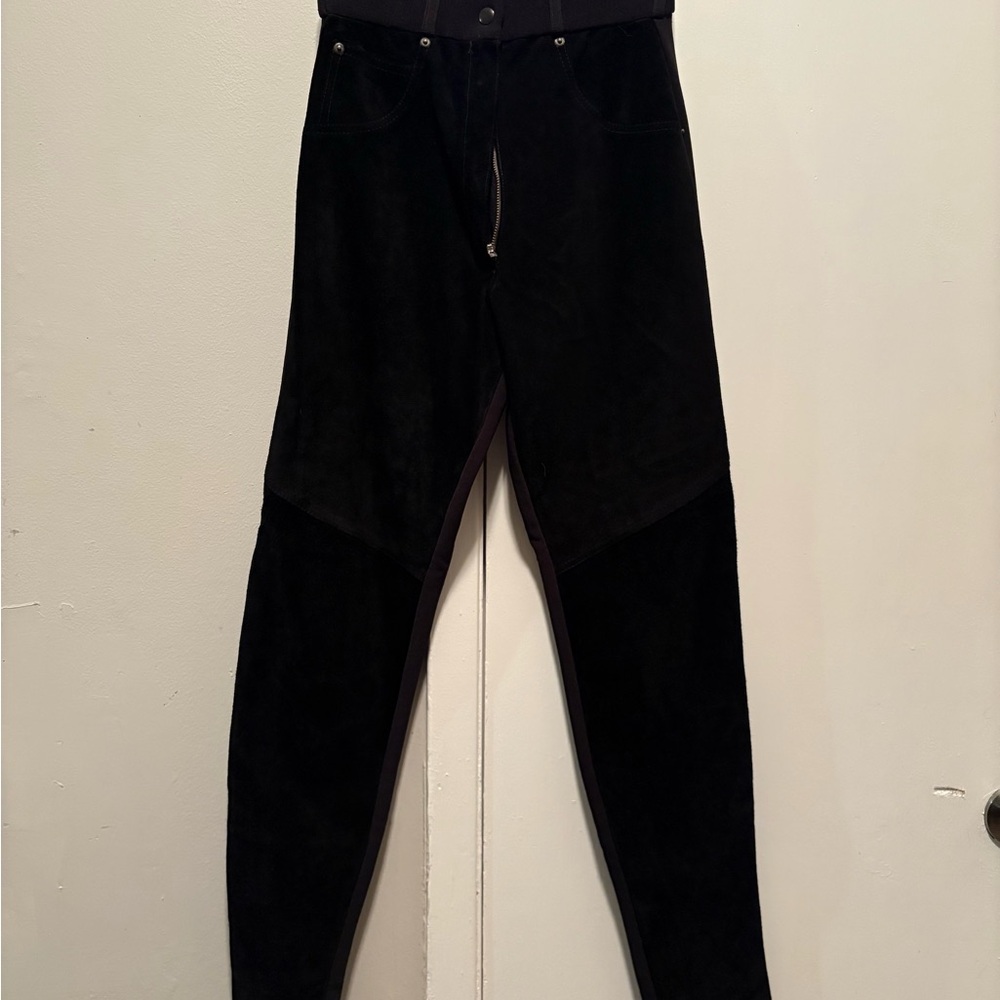 Black Genuine Leather Andrea Isabella, Isabella Sole Pants 100% cotton back